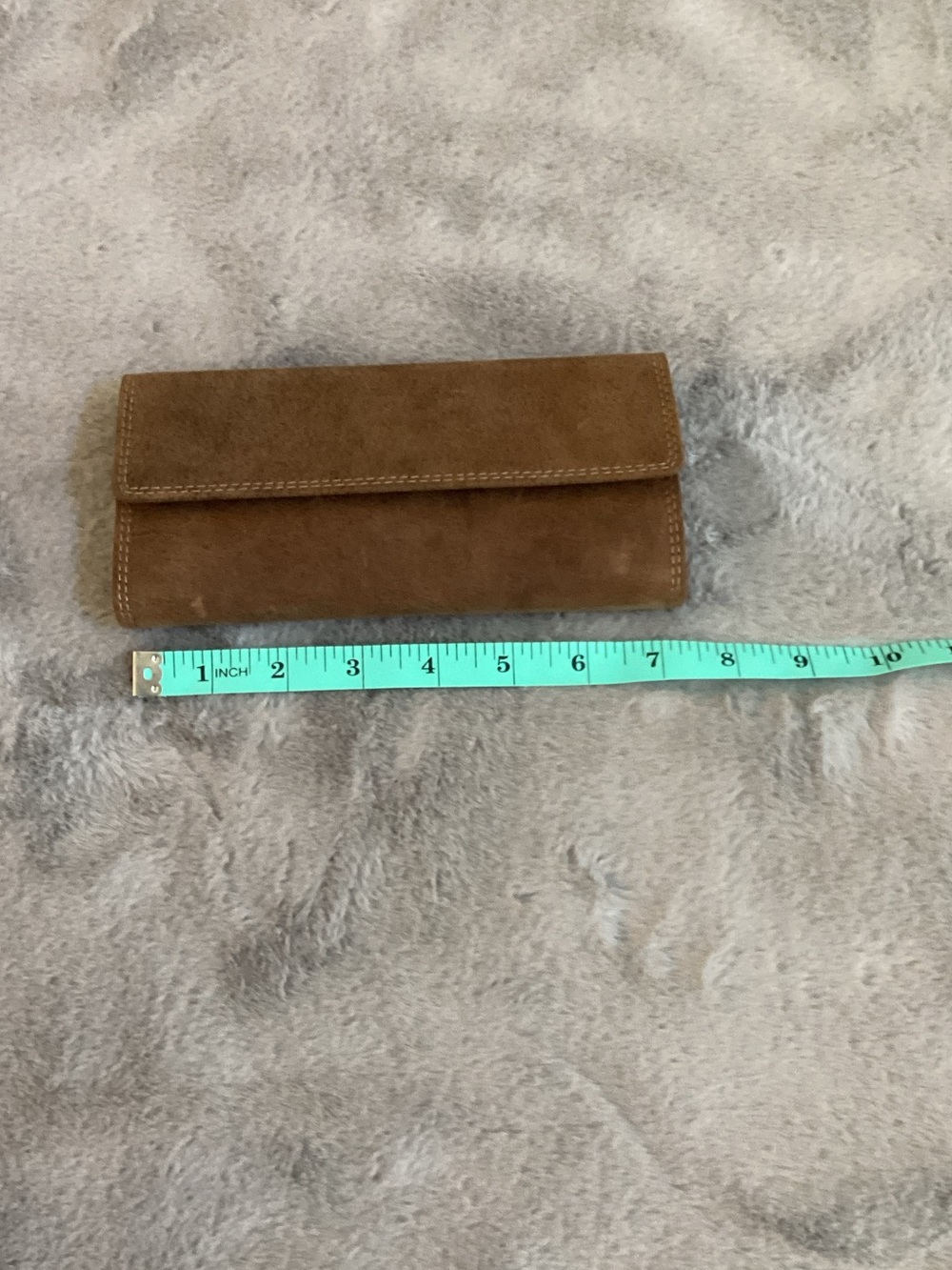 Classic Brown Suede Trifold Wallet
